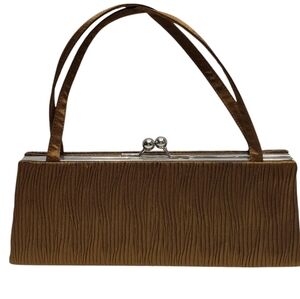 Elegant Brown Bronze Handbag Clutch Prom Wedding